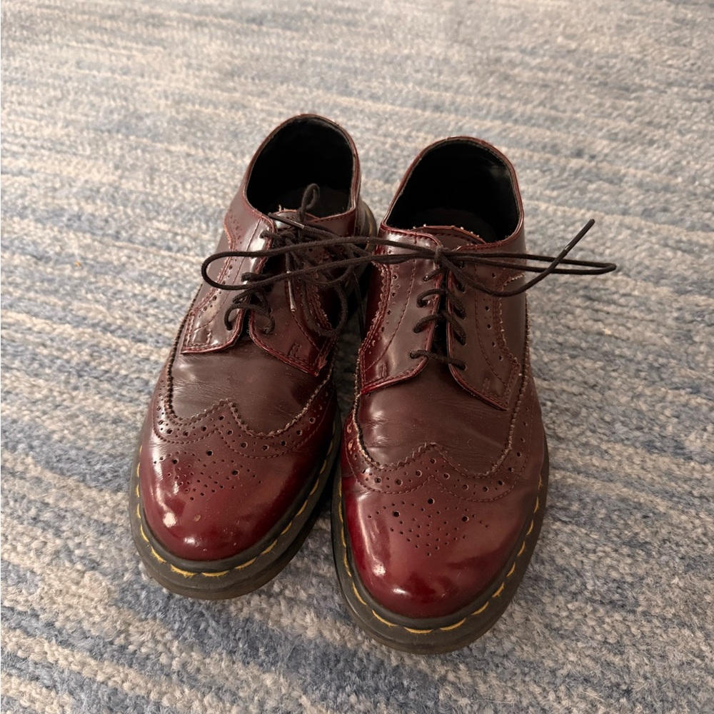 Dr. Martens Burgundy Leather Oxfords